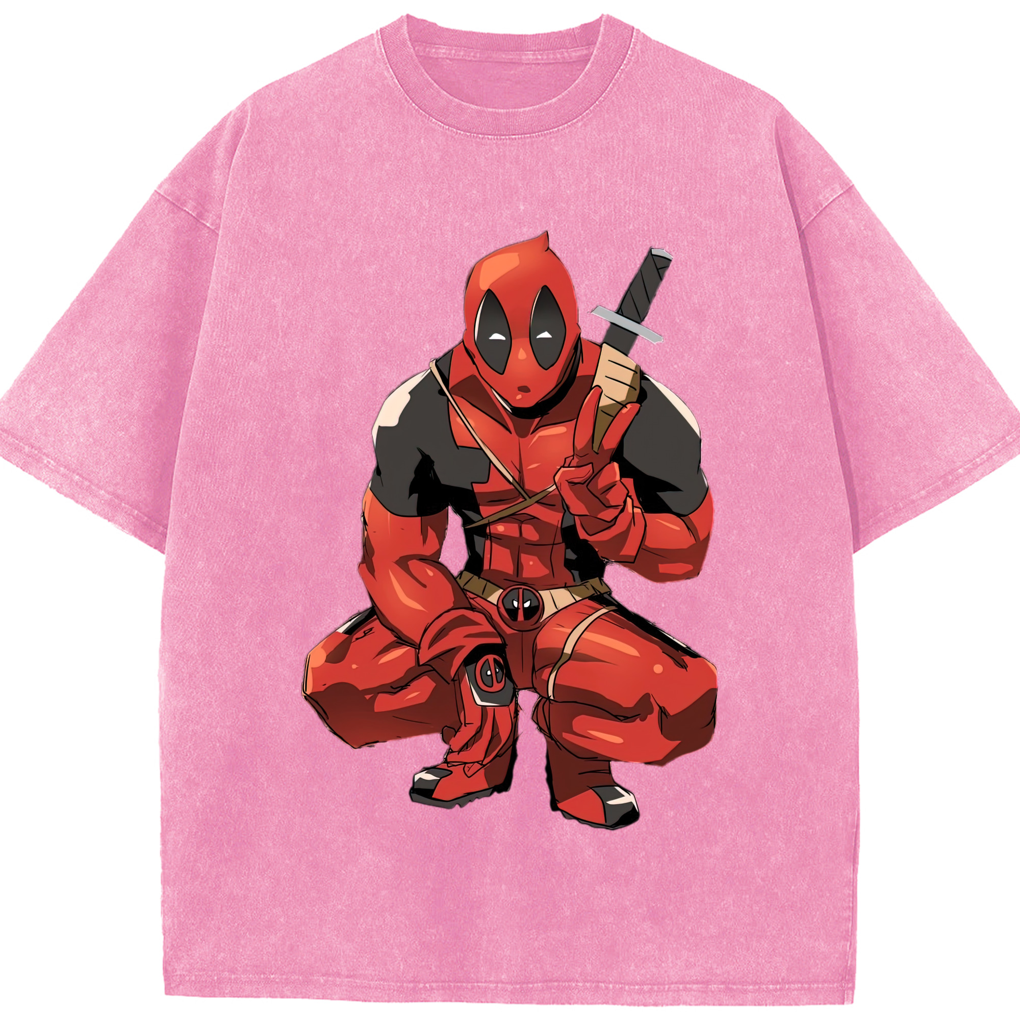 （画像用） Deadpool デッドプール 綿100% ヴィンテージ風 半袖Tシャツ（フロントプリント）